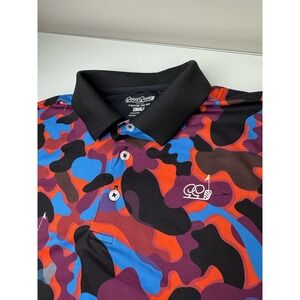 Good Good Golf Shirt Men's Small Camouflage Camo Polo Performance Red Blue Golf
